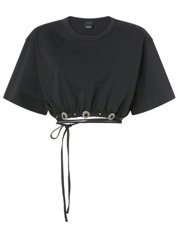 pinko cropped top ariano maglia jersone μαυρο