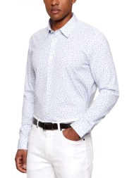 boss πουκαμισο floral slim fit p-roan-k-f-261 σιελ-λευκο