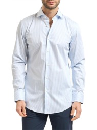 boss πουκαμισο ριγε slim fit easy iron h-hank-sp-c1-261 σιελ-λευκο