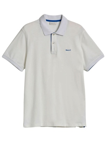 gant polo pique reg contrast ss λευκο