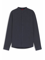 hugo πουκαμισο elvory mao λινο slim fit μπλε