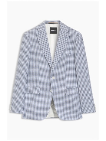 boss σακακι μικροσχεδιο regular fit h-hutson-262 σιελ-λευκος