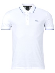 boss athleisure polo paddy regular fit λευκο