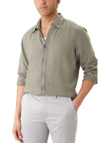 boss casual πουκαμισο λινο regular fit relegnt _6_m χακι