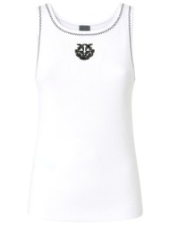 pinko ριμπ φανελακι bitetto tank top λευκο
