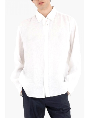 boss πουκαμισο λινο button down h-liam-bd-e-c1-261 λευκο