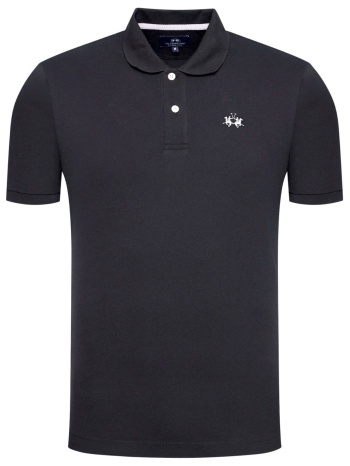 la martina polo pique logo μαυρο