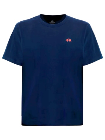 la martina t-shirt crew neck logo μπλε