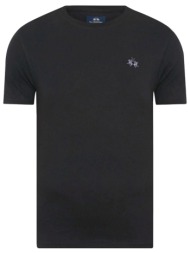 la martina t-shirt crew neck logo μαυρο