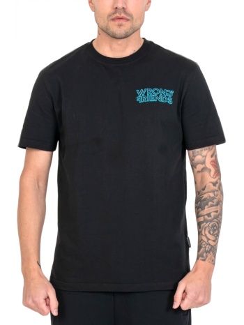 wrong friends t-shirt idoha logo μαυρο