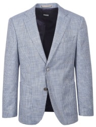 boss σακακι μικροσχεδιο carlo barbera regular fit stretch h-hutson-2pp-253 γαλαζιο