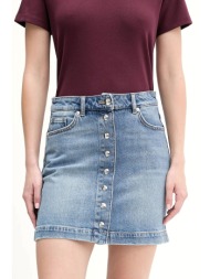 hugo φουστα mini jeans gilvie logo μπλε