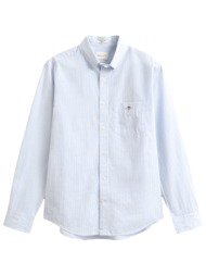 gant πουκαμισο καρω reg classic poplin gingham shirt γαλαζιο-λευκο