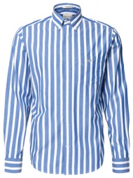 gant πουκαμισο ριγε reg classic poplin wide stripe μπλε-λευκο
