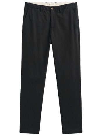gant παντελονι chino slim fit mid rise classic μαυρο