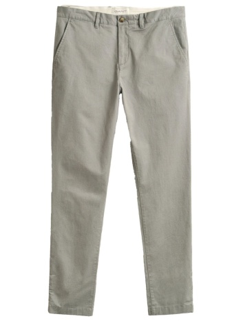 gant παντελονι chino slim fit mid rise classic γκρι