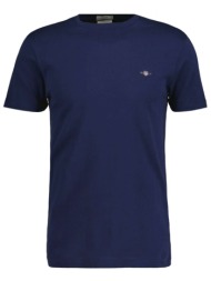 gant t-shirt slim pigue ss μπλε