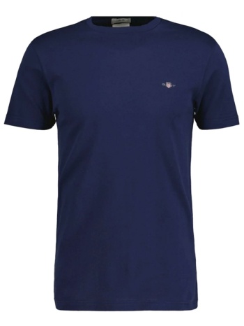 gant t-shirt slim pigue ss μπλε