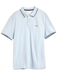 gant polo pique tipping ss γαλαζιο