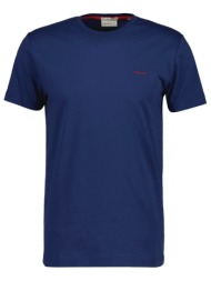 gant t-shirt slim fit contrast logo ss μπλε