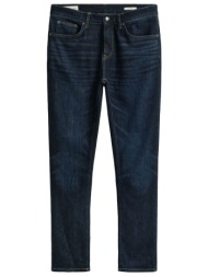gant παντελονι jeans slim fit mid rise μπλε σκουρο
