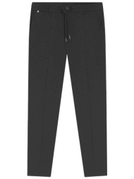 boss παντελονι chino λινο λαστιχο μεση regular fit h-kae1-rds μαυρο