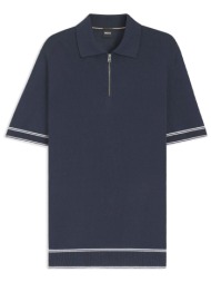 boss polo halfzip h-norbertino μπλε