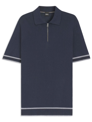 boss polo halfzip h-norbertino μπλε