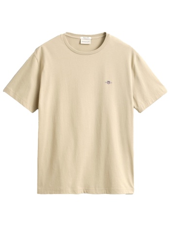 gant t-shirt reg shield ss μπεζ