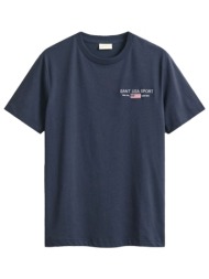 gant t-shirt graphic ss μπλε