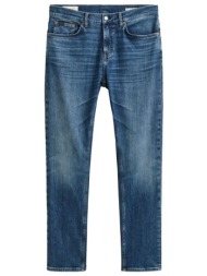 gant παντελονι jeans slim-mid rise mid blue