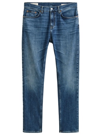 gant παντελονι jeans slim-mid rise mid blue