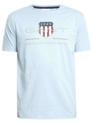 gant t-shirt reg archive shield ss γαλαζιο