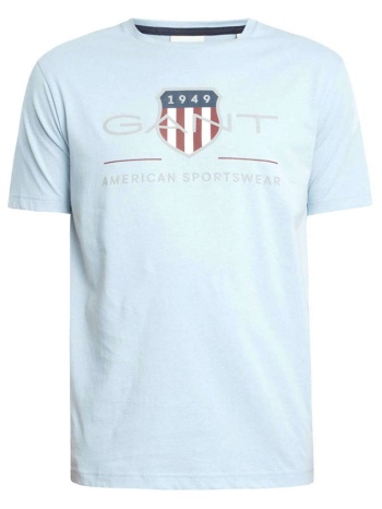 gant t-shirt reg archive shield ss γαλαζιο