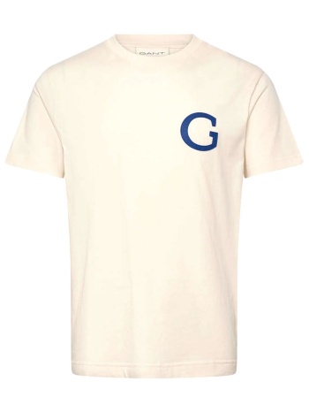 gant t-shirt g badge ss κρεμ