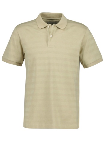 gant polo texture stripe ss μπεζ