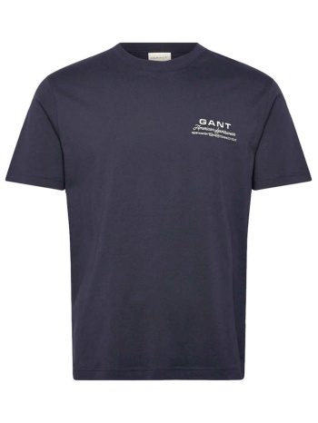 gant t-shirt small graphic ss μπλε
