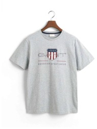 gant t-shirt reg archive shield ss γκρι