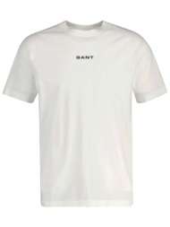 gant t-shirt small graphic ss κρεμ