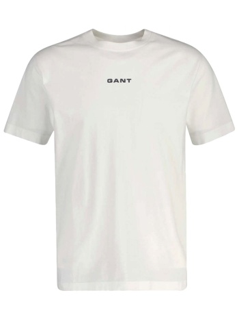 gant t-shirt small graphic ss κρεμ