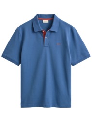 gant polo pique reg contrast ss μπλε ραφ