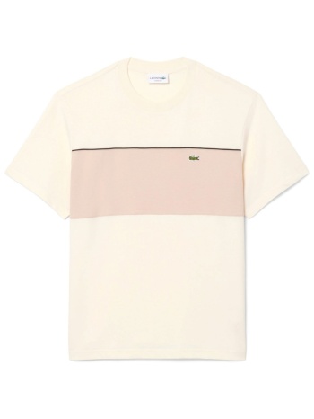 lacoste t-shirt classic fit logo μπεζ