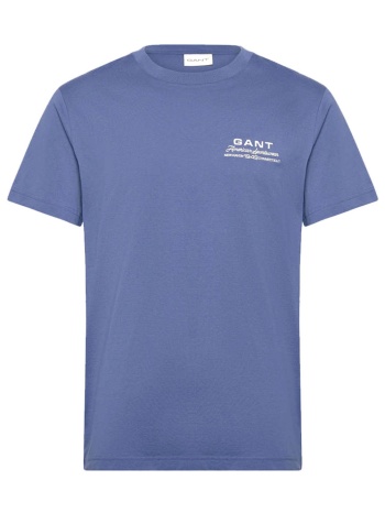 gant t-shirt small graphic ss μπλε ραφ