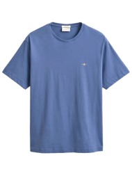 gant t-shirt reg shield ss μπλε ραφ