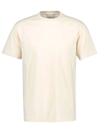gant t-shirt texture stripe ss κρεμ