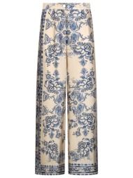 liu-jo better παντελονα floral εκρου-μπλε