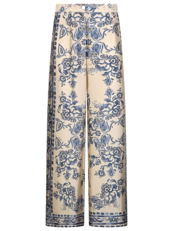 liu-jo better παντελονα floral εκρου-μπλε
