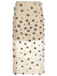 liu-jo φουστα midi c-thru παγιετα ανοιγμα πισω χακι