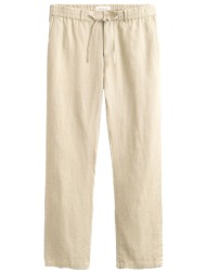 gant παντελονι chino λινο reg liner ds pants μπεζ