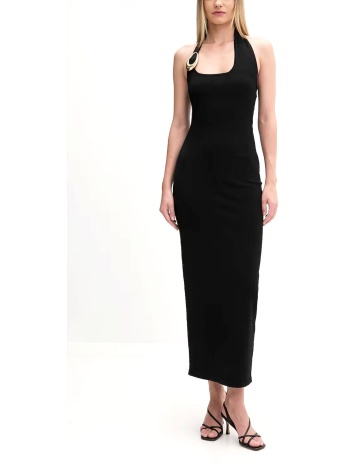 hugo φορεμα midi shagar ανοιγμα πισω μαυρο